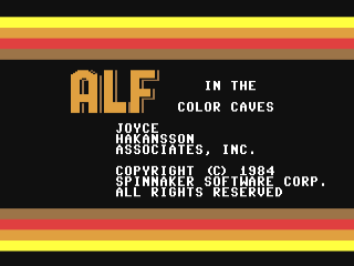Alf in the Color Caves title screen for Commodore 64